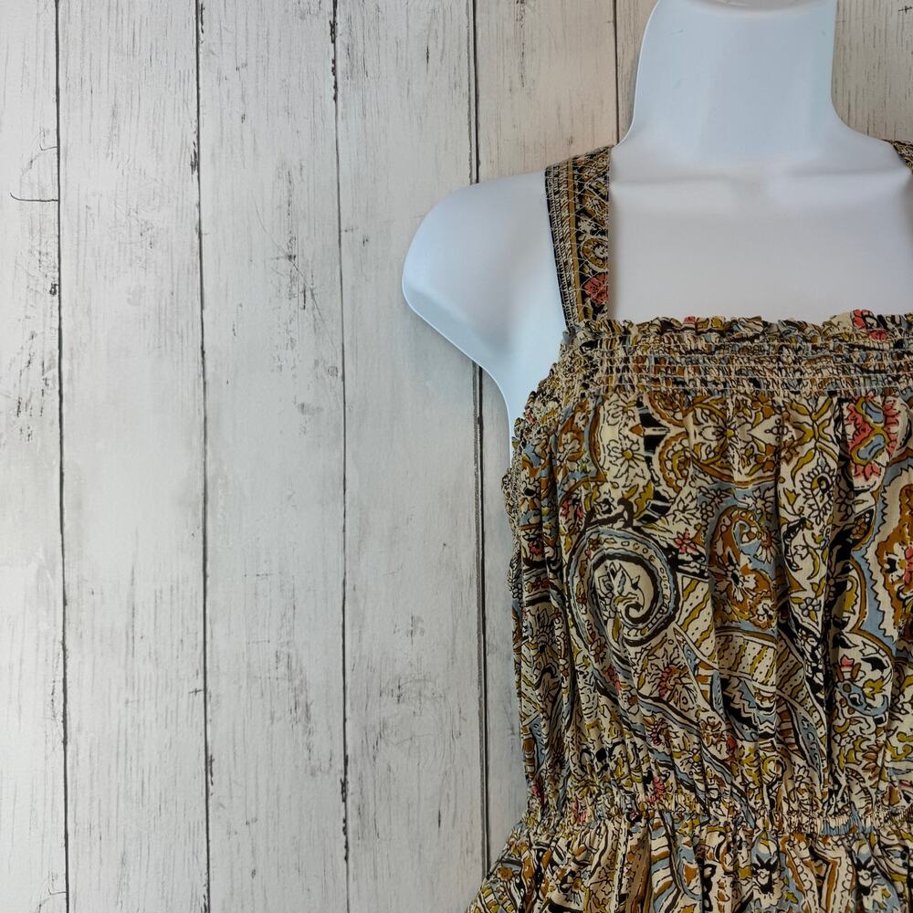 Cleobella Kaleidoscope Rosalie Ruffled Tiered Smocked Midi Dress Boho Size Large - Picture 3 of 14